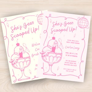 She&#39;s Been Scooped Up, She&#39;s Been Scooped Up Bridal Shower, Ice Cream Bridal Shower Invitation, Summer Bridal Shower Invitation