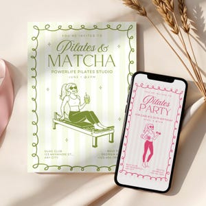 Pilates Party Invite, Pilates Birthday Invitation, Pilates Birthday Party Invite, Pilates Bachelorette, Pilates and Matcha Invite, Pink Pilates Party Invitation, Pilates Birthday Invite, Pilates Invite Template, Digital Pilates Invite, Pilates Girls Night, Pilates Event Invitation, Pilates and Matcha Theme Pilates Invitation, Self Care Pilates Invitation, Pilates Evite, Pilates Digital Download, Pilates and Lattes