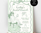 Bridal Brunch Invite, Bridal Shower Breakfast Brunch Invitation, Brunch with the Bride, Brunch and Bubbly Invites