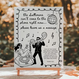 Audio Guest Book Sign, Leave a Message Audio Wedding Sign, Telephone Message Wedding Printable Sign