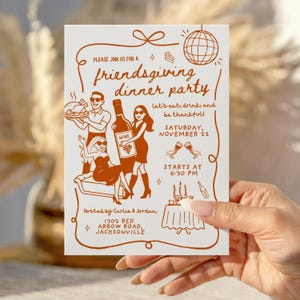 Friendsgiving Invite, Friendsgiving Evite, Friendsgiving Invitation, Friendsgiving, Digital Friendsgiving, Thanksgiving Friendsgiving Invitation, Hand Drawn Friendsgiving, Trendy Friendsgiving Invite, 2026 Friendsgiving, Friends Giving, Cute Friendsgiving