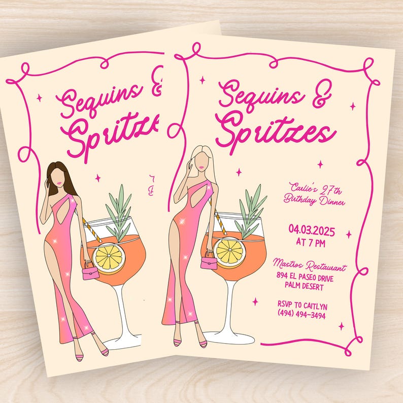Sequins and Spritzes, Sequin and Spritzes Birthday Theme, Sequin and Spritz, Sequins and Spritzes, Spritz Birthday Party, Cocktail Birthday Party Theme, Trendy Cocktail Themed Birthday, 21st and 30th Birthday Theme, Aperol Spritz Theme Birthday