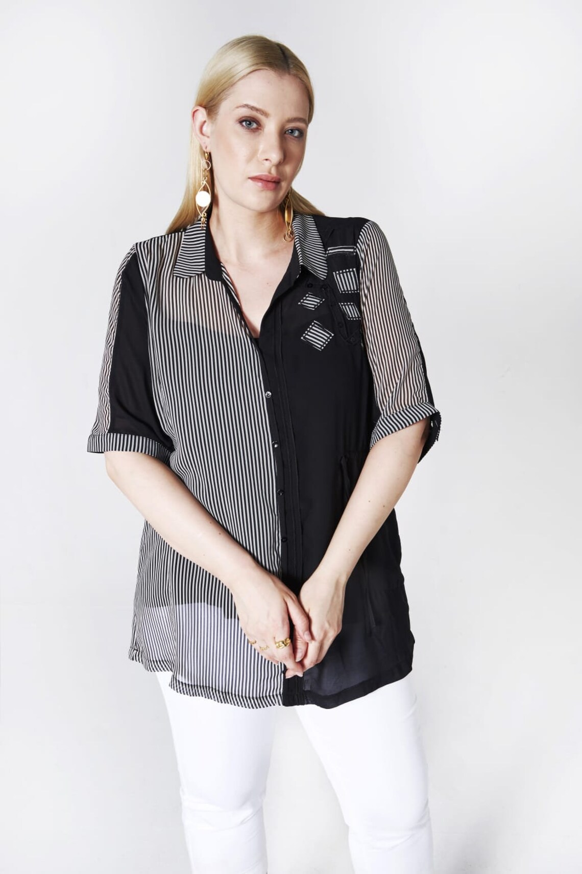 Plus Size Blouse Silk Blouse Women Silk Buttoned Shirt for Etsy