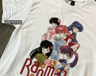 Camiseta de algodón Ranma estilo acuarela 1/2