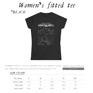UNISEX Ghost in the shell (people love machines in 2029 A.D.) Motoko Kusanagi "Major" T-SHIRT BLACK WOMEN'S FITTED