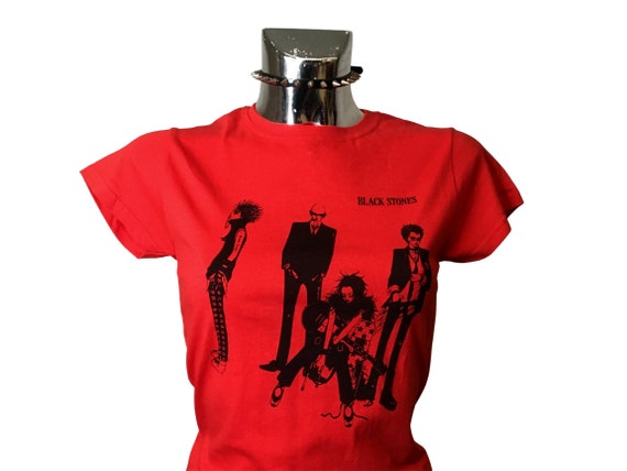 Ropa Ropa de género neutro para adultos Tops y camisetas Camisetas Camisetas estampadas Años 80 The Dickies Punk Rock Band Red Black Logo Camiseta angustiada Grande 