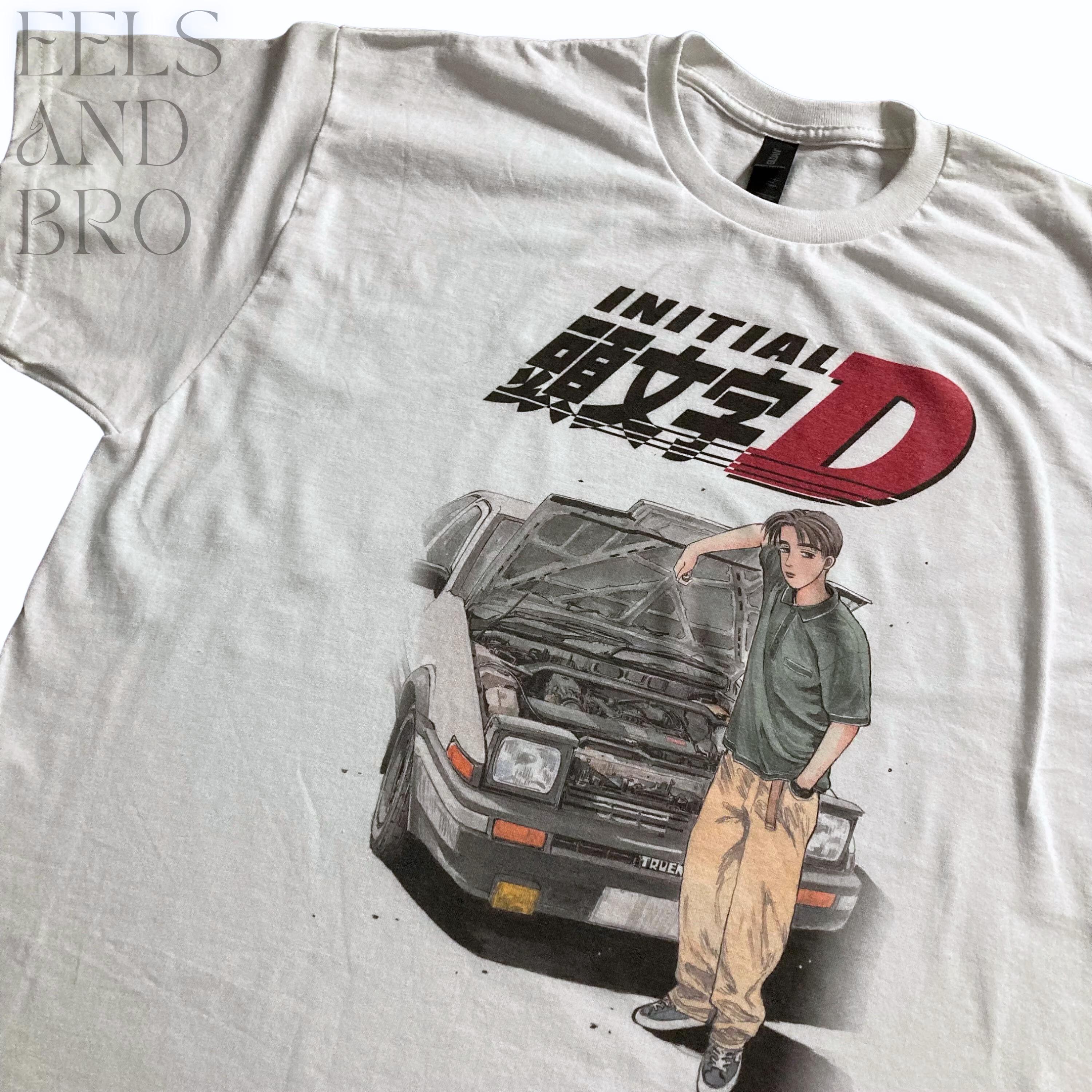 series☆頭文字DコラボINITIALD Vintage Grey Comic Tshirts SERIES] Initial-D Vintage Grey Comic T-shirts