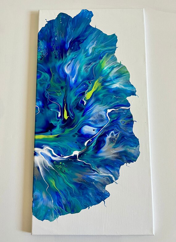 Acrylic Dutch Pour Painting Wall Art on 12x24 Etsy