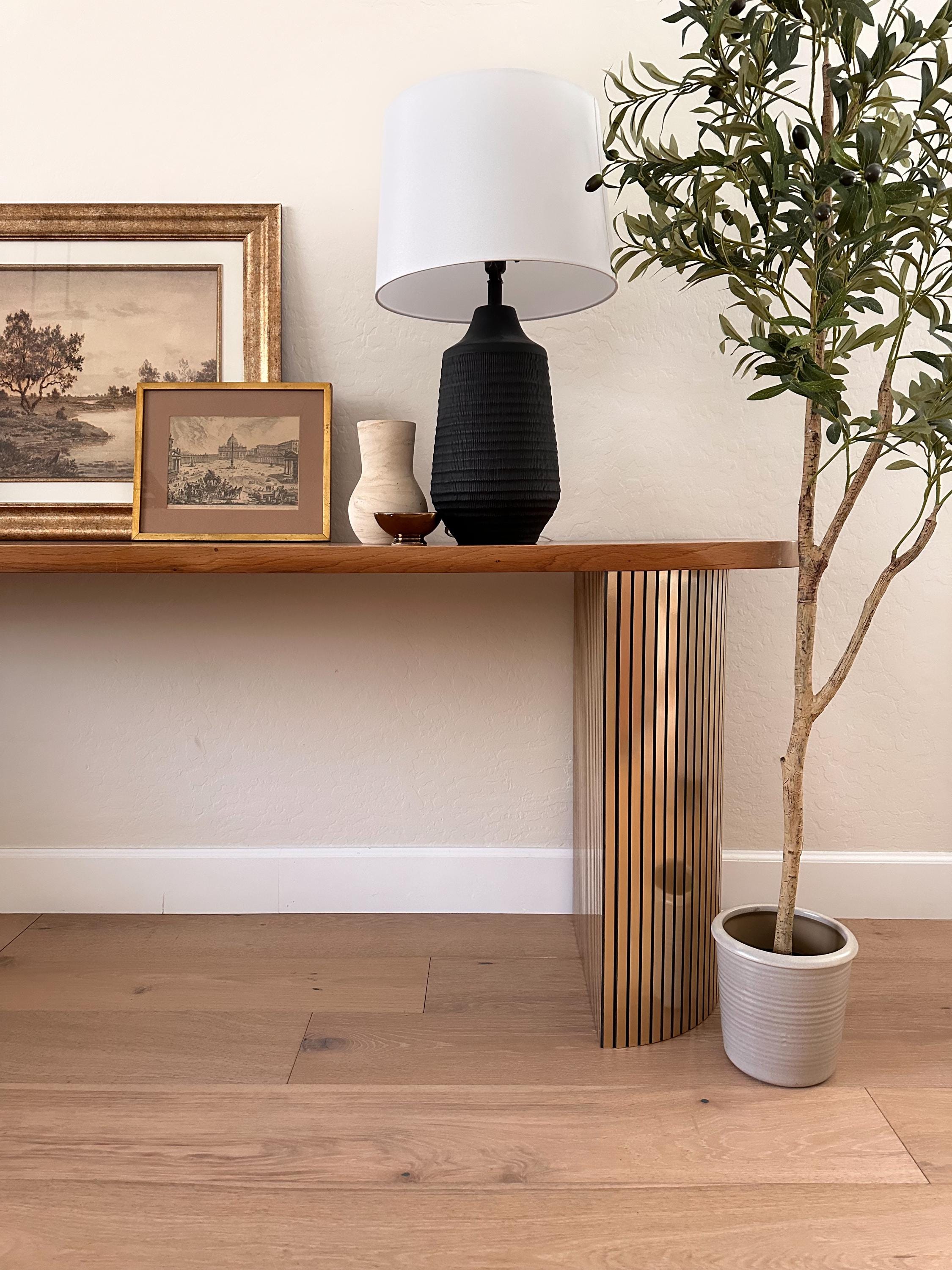 SOLD - Vintage Handrafted 96” Console Table Wood and Gold Entryway Sofa ...