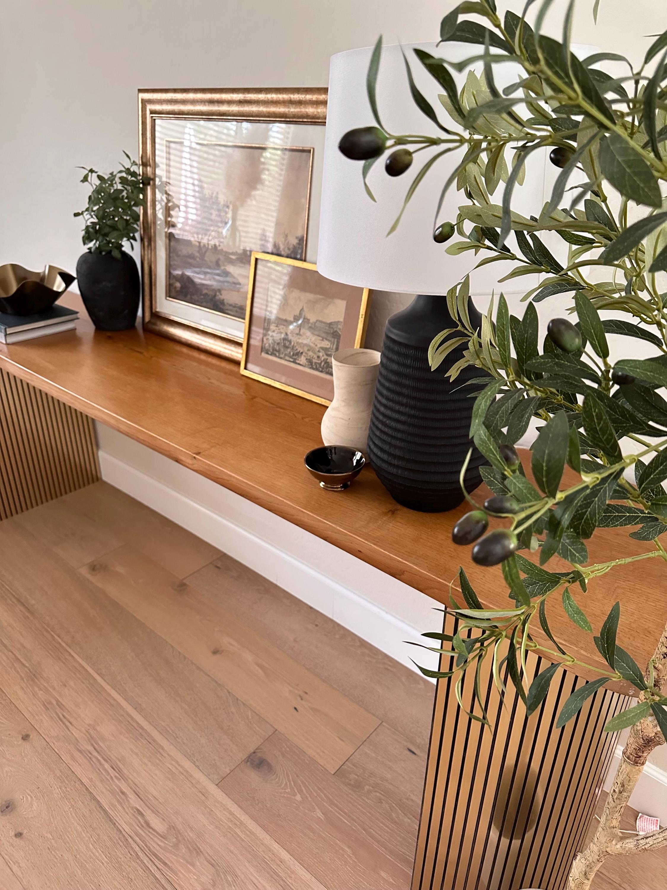 SOLD - Vintage Handrafted 96” Console Table Wood and Gold Entryway Sofa ...