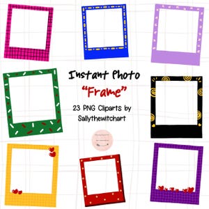 Instant Photo Frame Clipart PNG, Instant Photo, Frame PNG, Digital Sticker, PNG Clipart