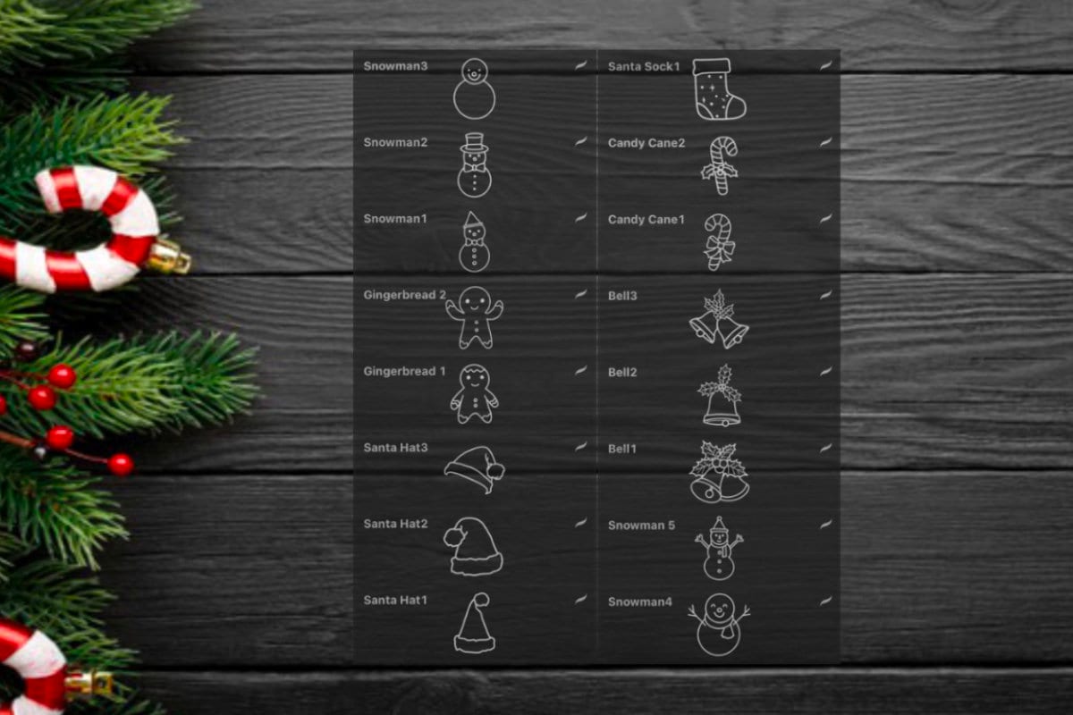 Procreate Brushes, Procreate Stamp, Procreate Brush Stamp Christmas ...