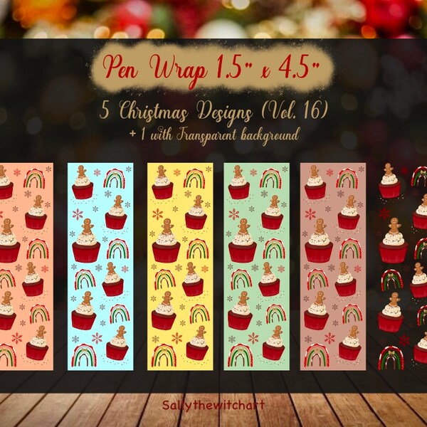 Christmas Pen Wraps PNG Color Set