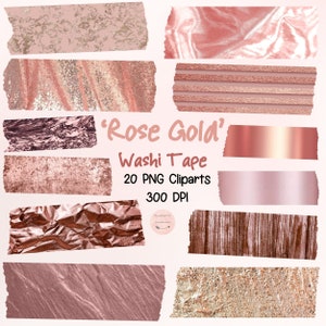 Rose Gold thema Clipart Washi Tape digitale sticker PNG