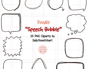 Doodle Sprechblase Clipart PNG, Sprechblase, Textfeld PNG, Digitaler Aufkleber, PNG Clipart