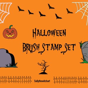 Procreate-penselen, Procreate-stempel, Procreate-borstelstempel Halloween, Pompoenborstelstempel, Instant download, Ipad