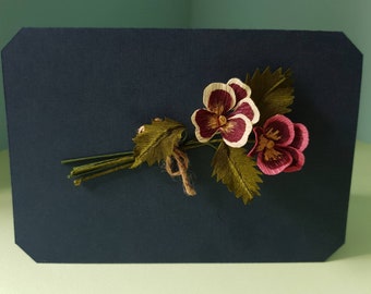 Handmade paper flower keepsake cards