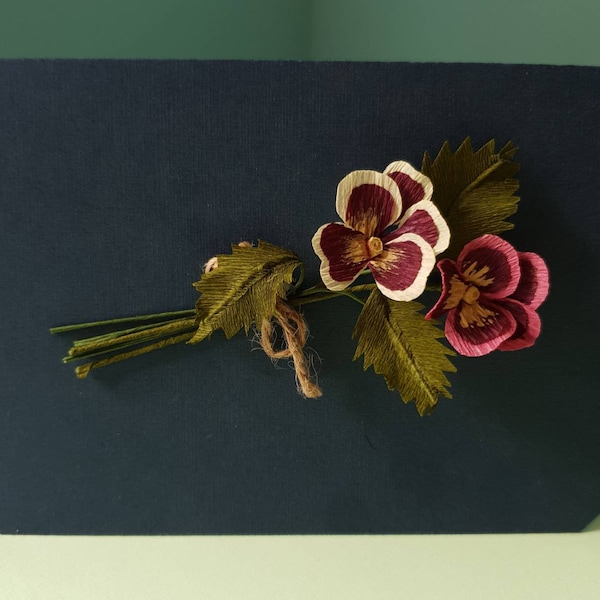 Handmade paper flower keepsake cards
