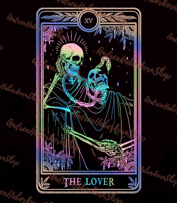 The Lovers Tarot Card Png Skeleton Lovers Shirt Tarot Card | Etsy