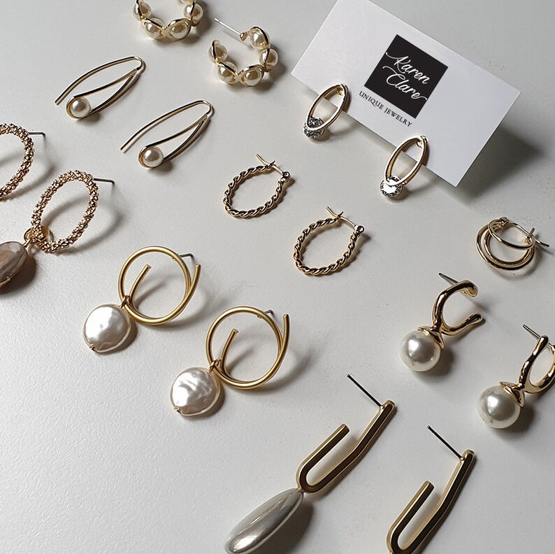 Pearl Point Drop Allergy-Free Titaium Earring Christmas Gift Birthday Gift #KC/_10025