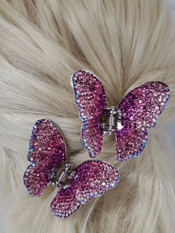 Bridal SWAROVSKI CRYSTAL Butterfly Jaws Clip / Christmas  display picture 1