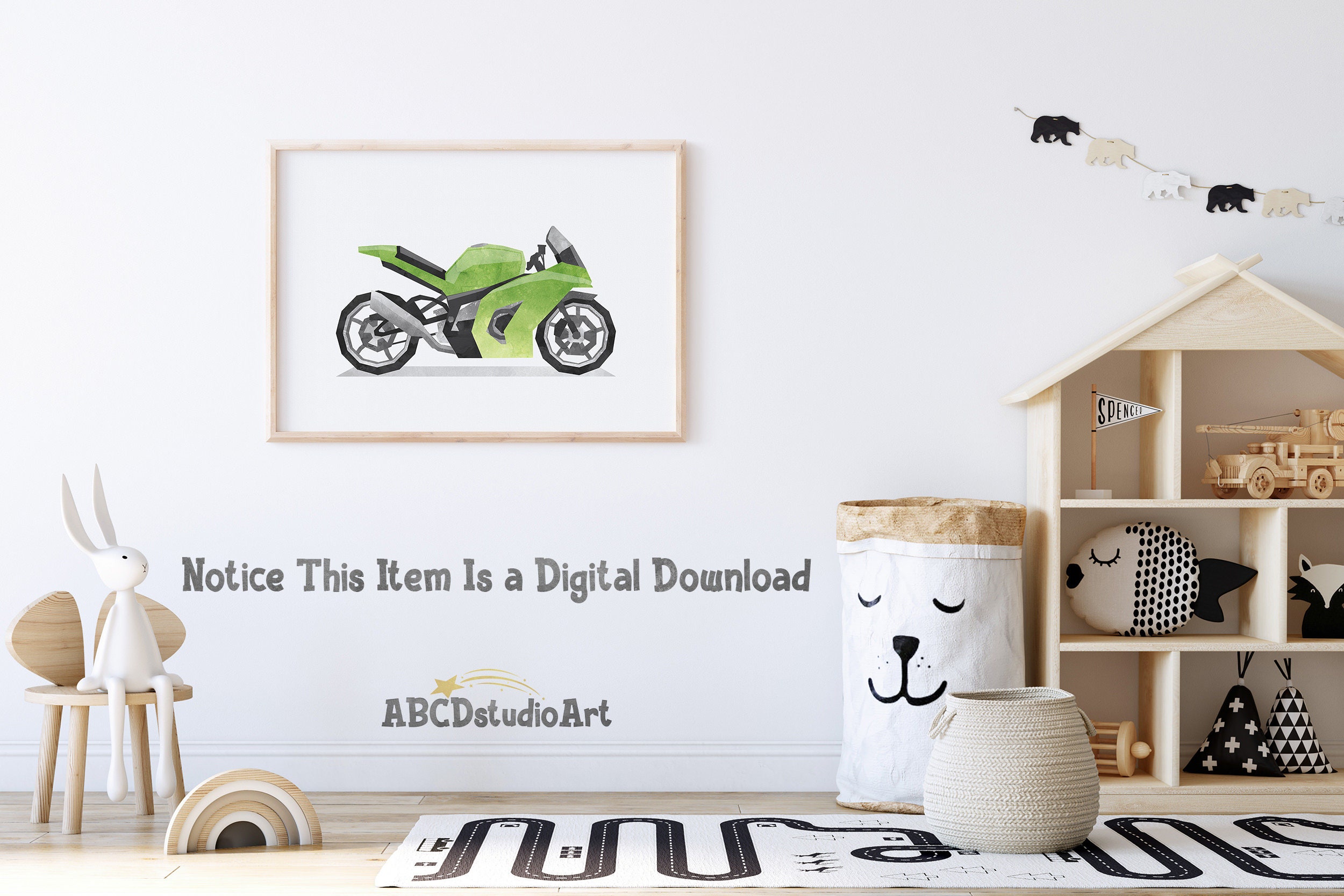 Motorcycle Wall Art Motorbike Print Boy Room Prints | Etsy
