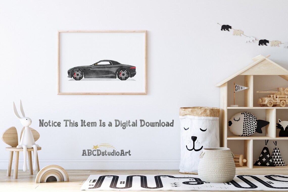 Vehicle Wall Art Kids Room Print Sports Car Poster | Etsy