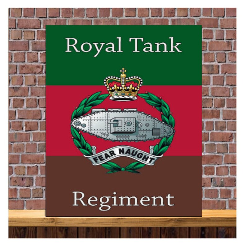 ROYAL TANK REGIMENT CAP BADGE Metal Signs 2 Size Available Military