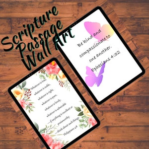 Scripture Wall Art Bundle 1 / Colossians / Ephesians / Ecclesiastes / Psalm / James / Nehemiah / Philippians / Romans / printable image 1