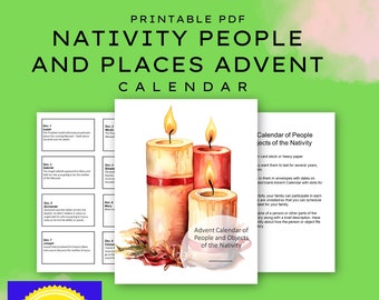 Nativity People and Places Advent Calendar | printable holiday activity for family devotional time
