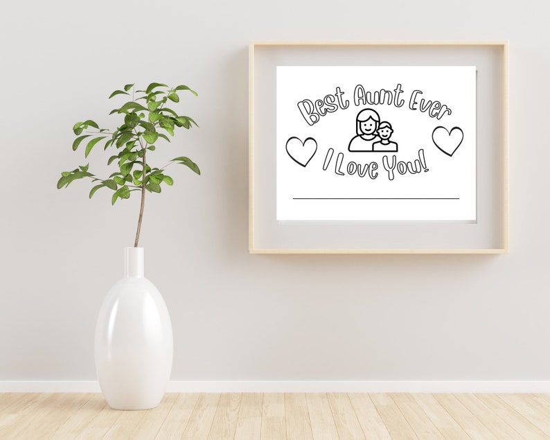 Best Aunt Ever Certificate to color Gift for child to give Auntie printable download image 4