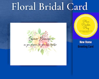 Floral Bridal Shower Card | Couple's Shower Gift enclosure | digital download