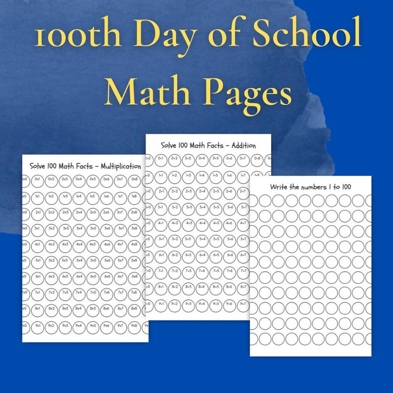 100th Day of School - Math Worksheets - Counting, Addition ...