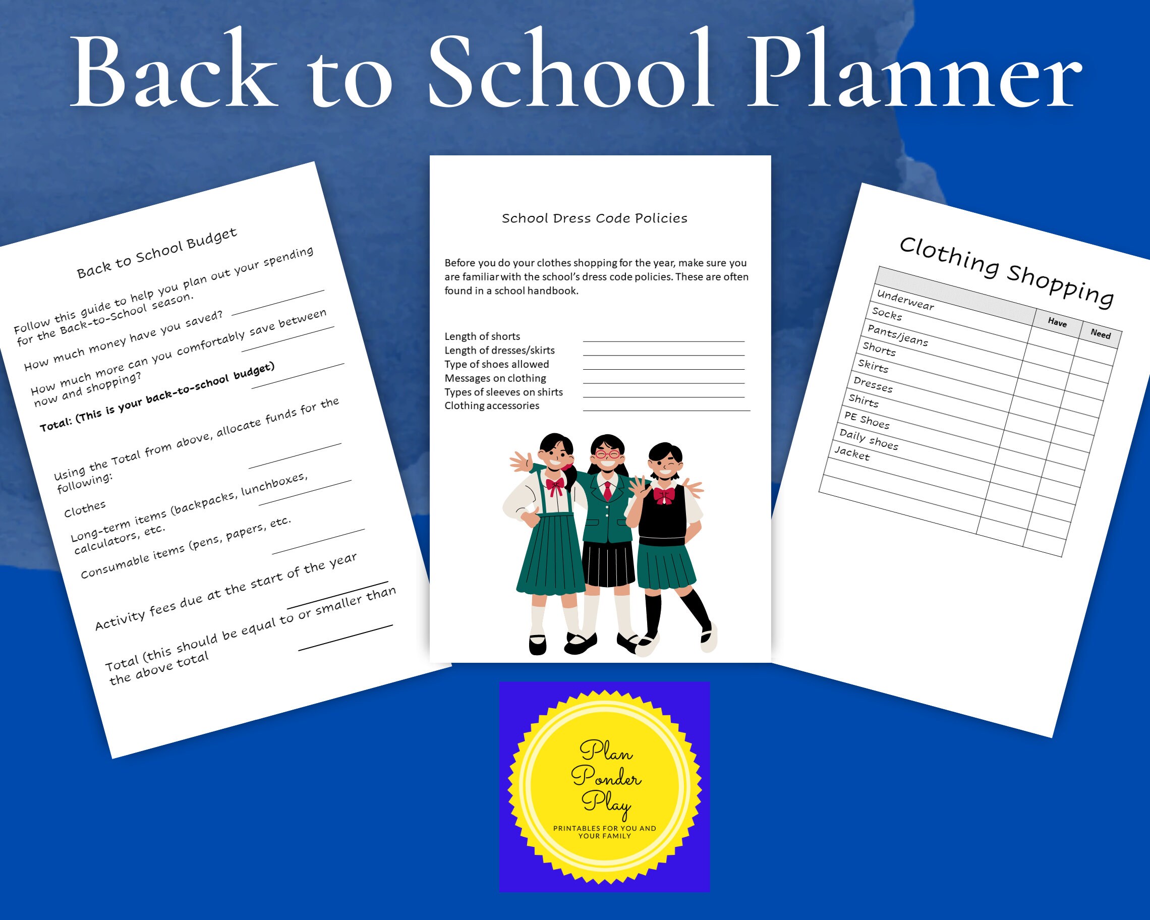 Back to School Planner – Printable Student Organizer (PDF Download) - Etsy