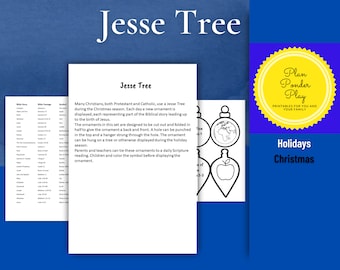 Jesse Tree / Symbols of Christmas / Christmas activity / printable download / print at home