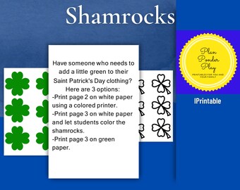 Shamrocks to print and cut out for St. Patrick's Day decorations