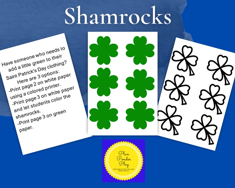 Shamrocks to print and cut out for St. Patrick's Day decorations image 3