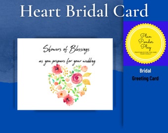 Heart Bridal Shower Card | Couple's Shower Gift enclosure | digital download