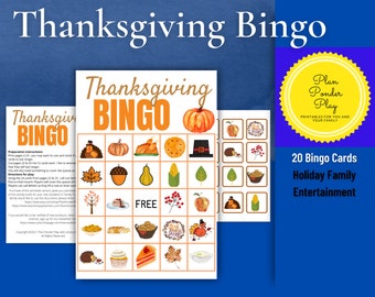 Thanksgiving Bingo Game | printable party activity | game for kids
