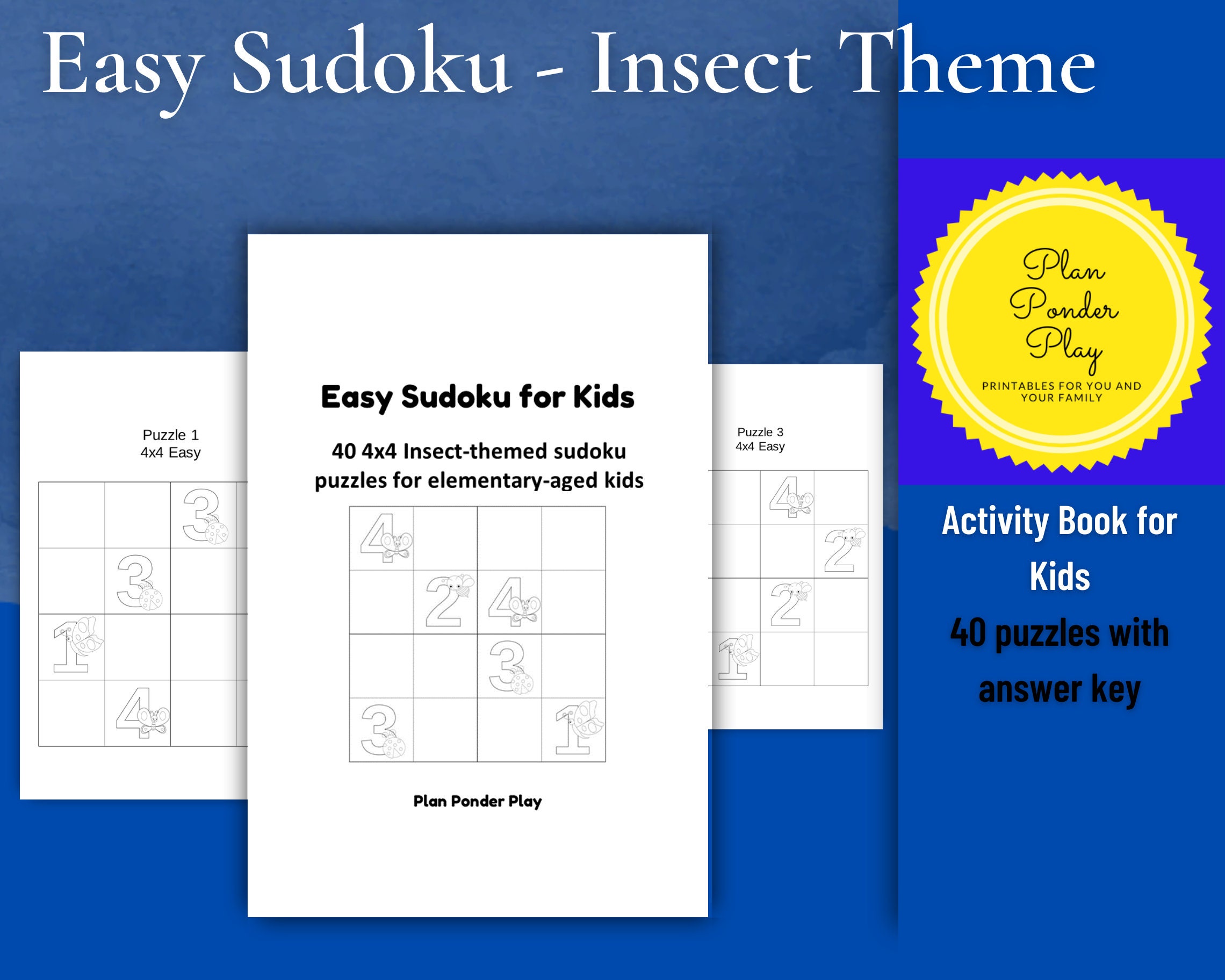 Easy Sudoku Puzzles for Kids - 4x4