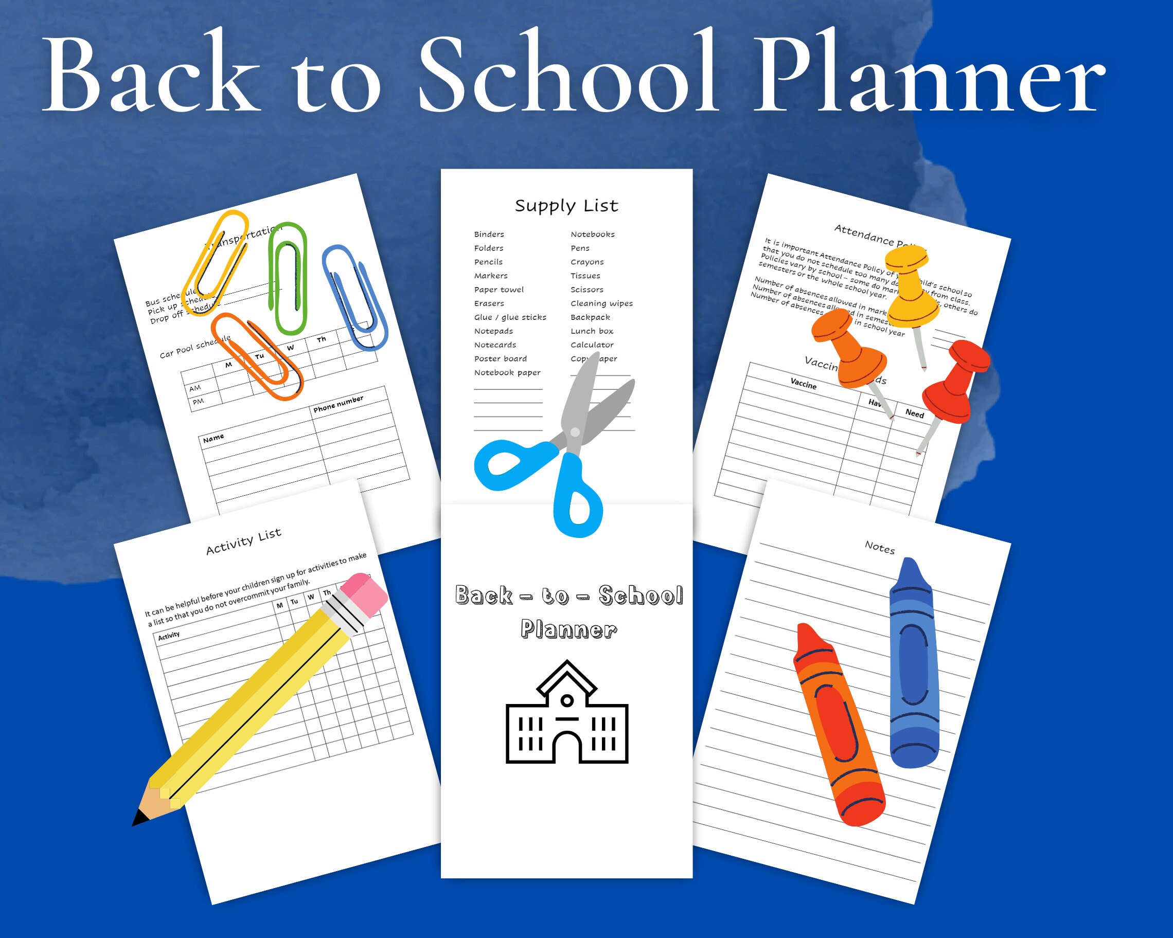 Back to School Planner – Printable Student Organizer (PDF Download) - Etsy