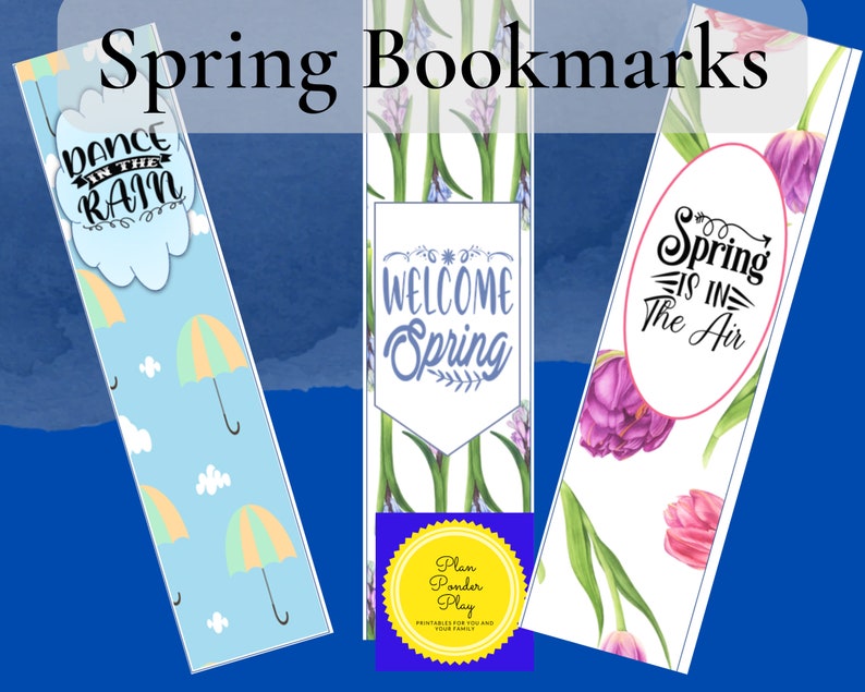 Springles Bookmark Floral Spring Bookmarks | Printable Designs (digital Download) - Etsy