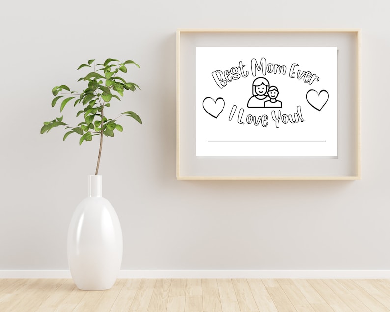 Best Mom Ever Certificate to color Gift for child to give Mother printable image 4