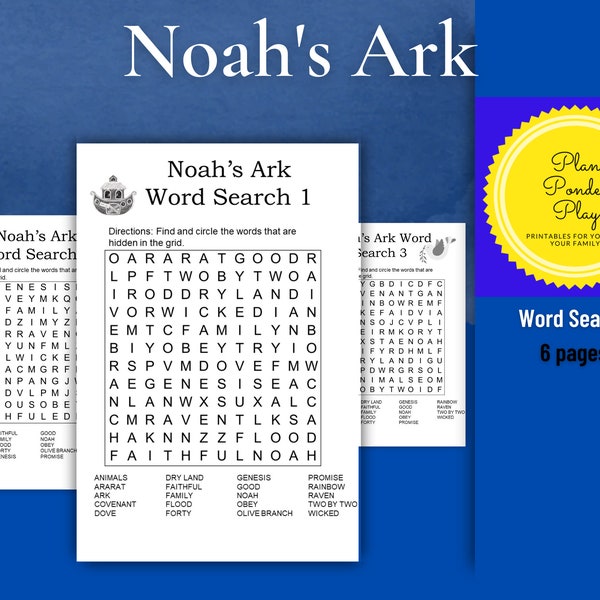 Noah's Ark Word Search