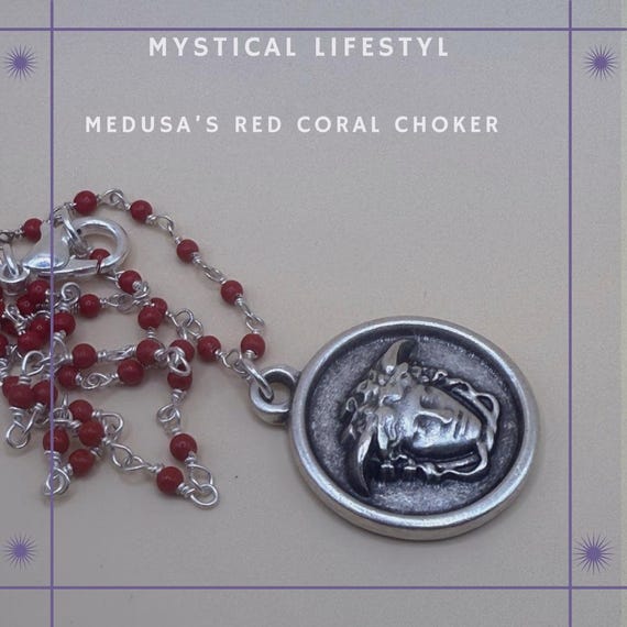 MYSTICAL LIFESTYLE- Medusa’s Red Coral Choker  Unleashing the Goddess Within YOU”