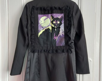 Goth Kitty Steampunk Reworked Jacket - Size 10