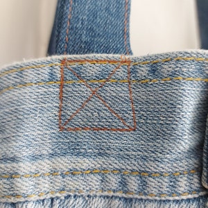 Denim Tote Bag Reworked from Denim Jacket Sleeves image 2