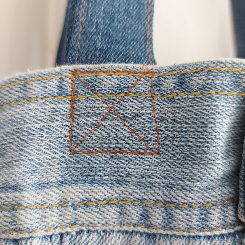 Denim Tote Bag Reworked from Denim Jacket Sleeves image 2