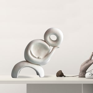 pensive man,Statuette for Home Decor-sculpture art table top-ceramic sculpture abstract-Minimalist Living Room Decoration,minimalism