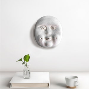ceramic sculpture,wall mask marshmallow wind,statuette,art collecting,minimalism,wall decor,ceramic mask,wall mask,Ukrainian art